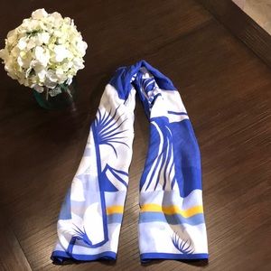 Ann Taylor Square Floral Border Scarf
